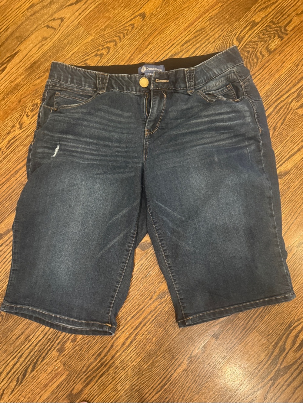 Democracy- Dark Wash Denim Bermuda Shorts - Women